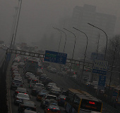The sky of China is dark because of pollution