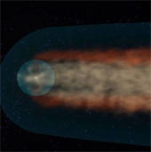 The solar system has a tail like a comet