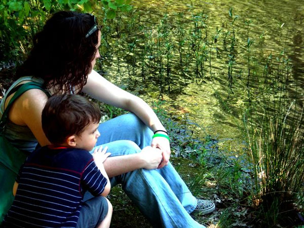 The son's DNA is stored in the mother's brain