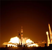 The Soyuz spacecraft sends three astronauts to ISS
