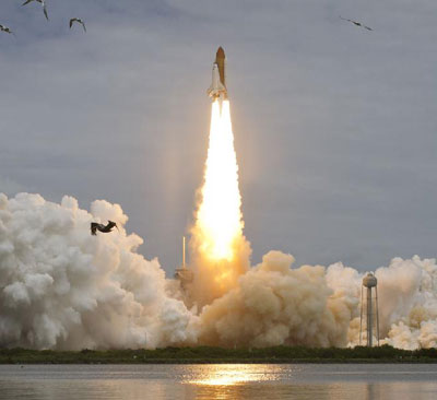 The space shuttle Atlantis has risen to space successfully
