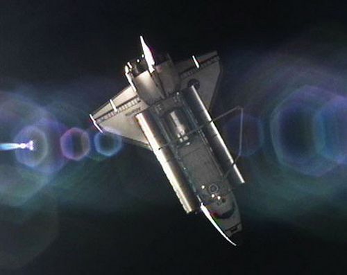 The space shuttle Atlantis left the ISS station to go home