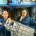 The space walk of two astronauts