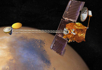 The spacecraft flies around Mars for the longest time