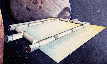 The spacecraft operates with water