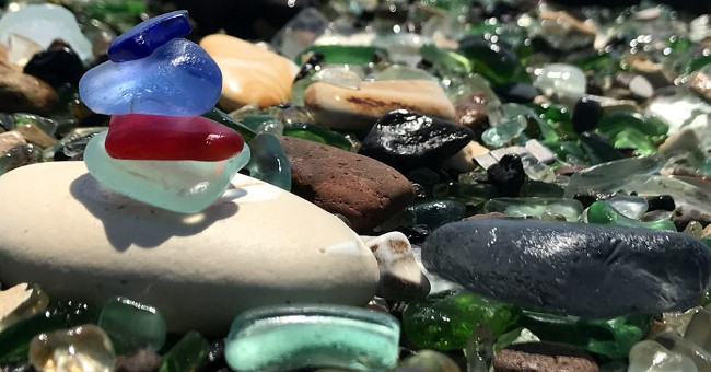 The sparkling glass beach is in danger of disappearing