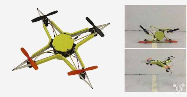 The special drone model can bend itself when a collision occurs