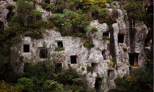 The strange 'honeycomb' grave on the island of Sicily Italy