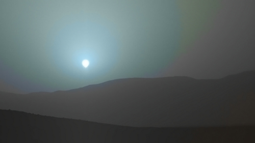 The sunset on Mars is blue