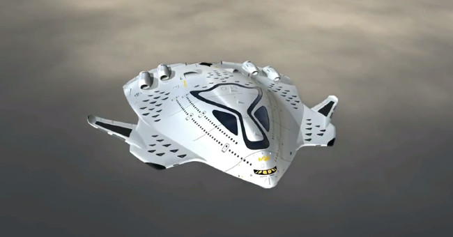 The supersonic aircraft is equipped with a fusion reactor