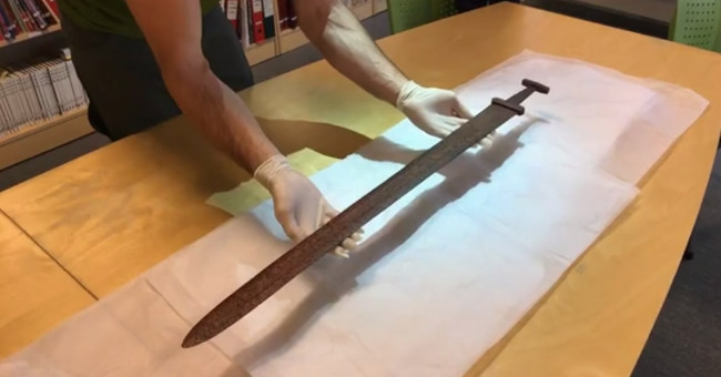 The sword remained intact after 1,200 years in the Norwegian mountains