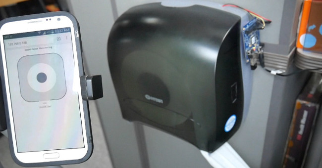 The toilet paper box is smart enough to know when paper is out