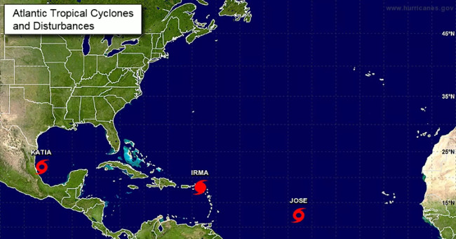The trio of super typhoons are raging on the Atlantic