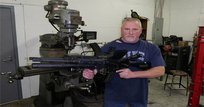 The unique AR-15 gun, made from three guns combined into one
