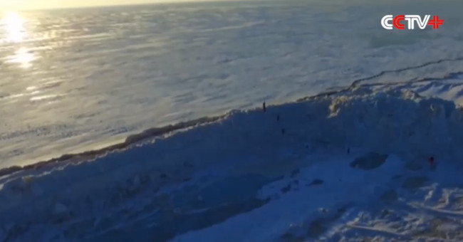 The wall is 20 meters across the largest freshwater lake in the Far East
