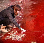 The water has strange colors in China