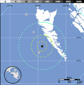 The west coast of Canada again shook because of the earthquake