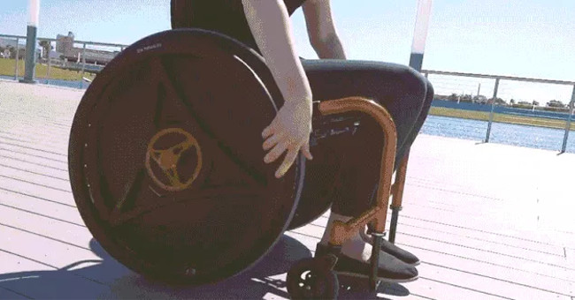 The wheelchair works 'paradoxically' but has many health benefits