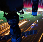 The world of light outside the space station