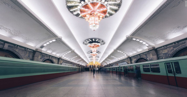 The world's deepest subway station series in Pyongyang