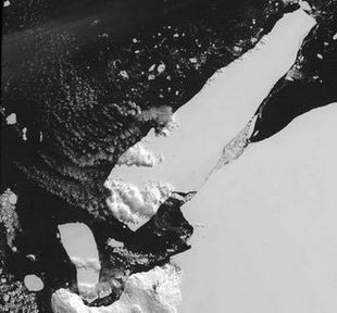 The world's largest iceberg is broken by a storm