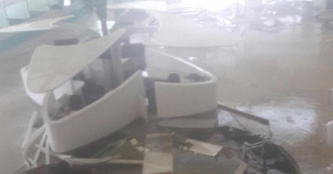 The world's most dangerous airport was devastated by the typhoon Irma
