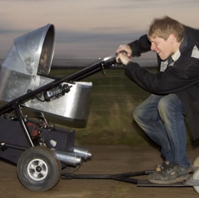 The young father built the world's fastest trolley