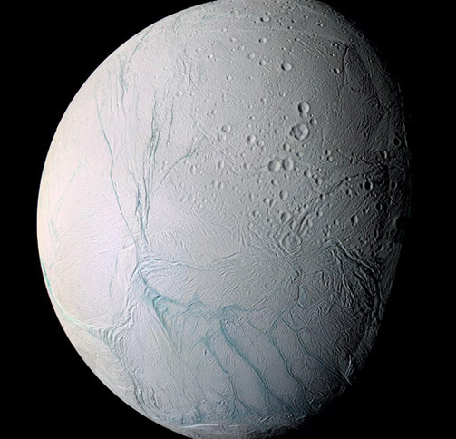 There may be an ocean hidden deep beneath the crust of the moon Enceladus