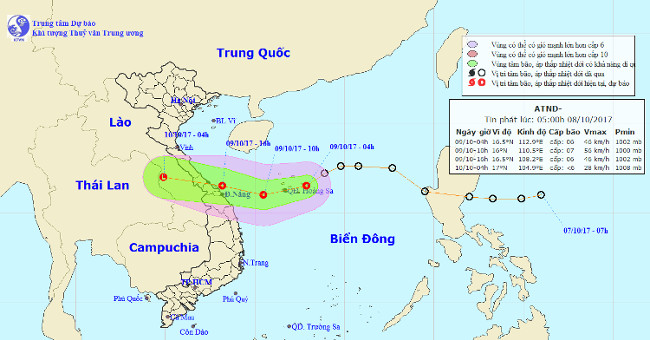 This evening, the tropical depression landed in Quang Binh - Da Nang