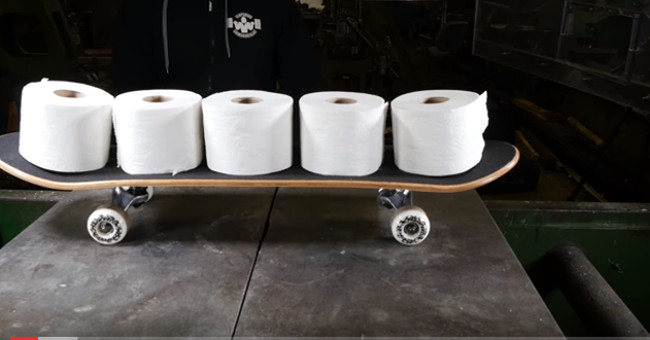This is how people turn 20 rolls of toilet paper into a skateboard