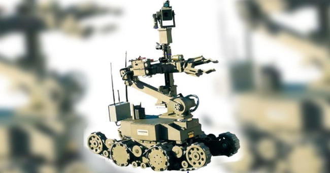 This is the robot used to destroy the killer of 5 American police last week