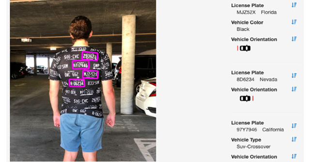 This t-shirt can trick the automatic number plate reading system