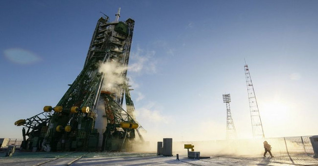 Three astronauts depart to the International Space Station