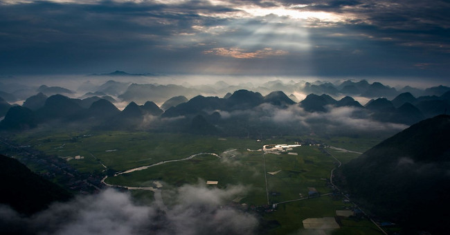 Three North - Central - South regions look from the sky