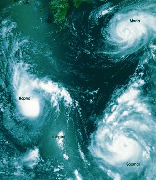 Three storms converge in northeastern East Sea