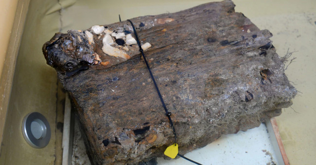 Three treasure chests and human remains in the wreck in England