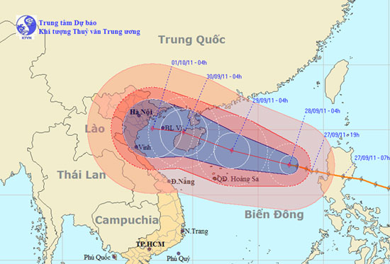 Tin storm on the East Sea (Storm Nesat)