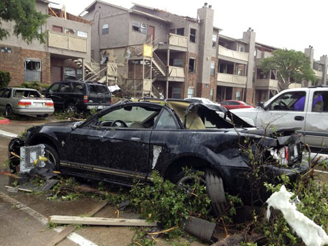 Tornadoes scoop up trucks in America