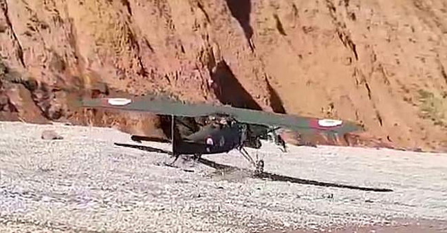 Tourists in England saw their planes landing on the beach