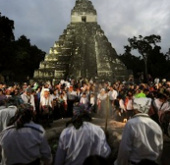 Tourists ruin the Maya Temple during the