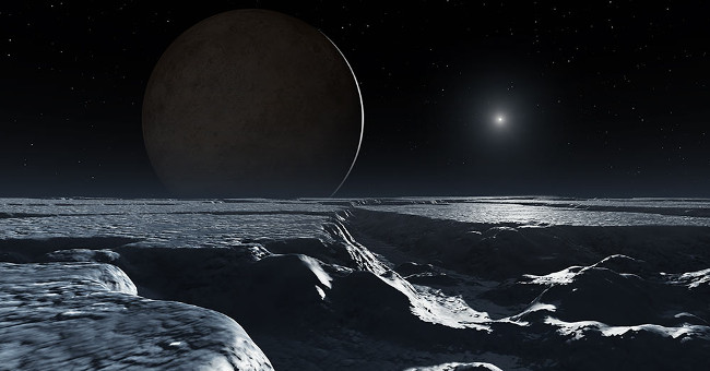 Traces of the vast ocean on Pluto's moon