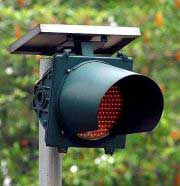 Traffic lights are powered by solar energy