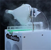 Transmitting photos and flavors through soap bubbles