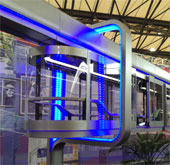 Transparent rail on suspension