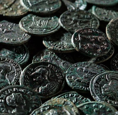 Treasure more than 4,000 Roman coins in cherry garden