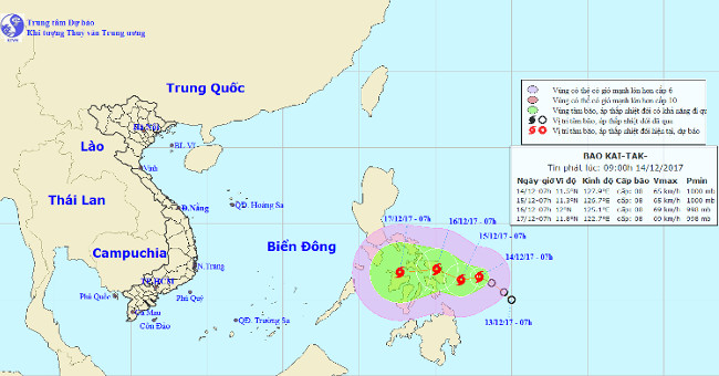 Tropical depression intensified into a storm - typhoon Kai-Tak