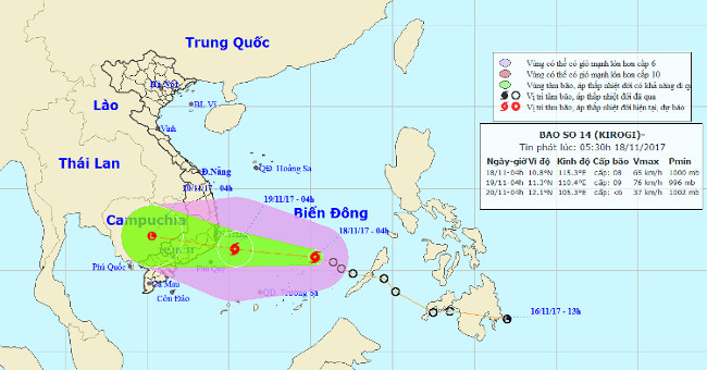 Tropical depression intensified into storm No. 14, affecting South Central