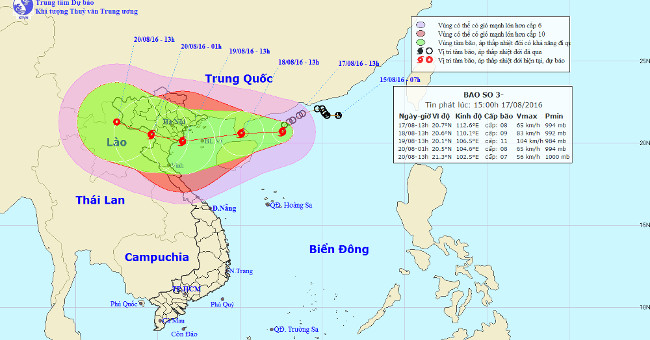 Tropical depression intensified into storm No. 3