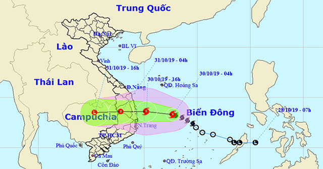 Tropical depression strengthened into a typhoon No. 5, heading to Binh Dinh - Phu Yen