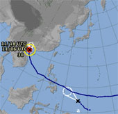 Tropical depression towards the East Sea